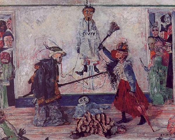 James Ensor Skeletons Fighting for the Body of a Hanged Man